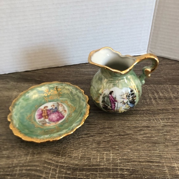 Vtg Giftcraft Ceramic Pitcher with Saucer - Picture 3 of 12